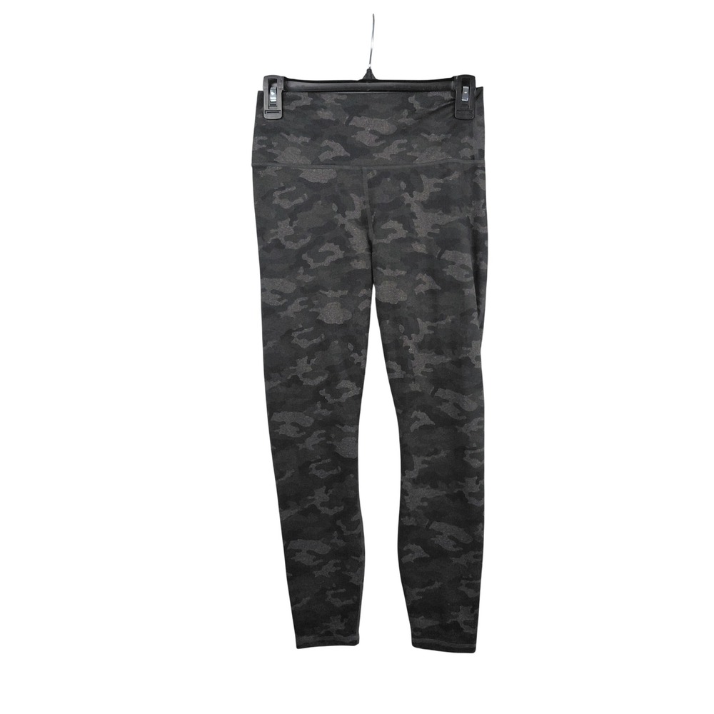 Fabletics Womens High Waisted Camo Leggings Charcoal Grey Black Camouflage S